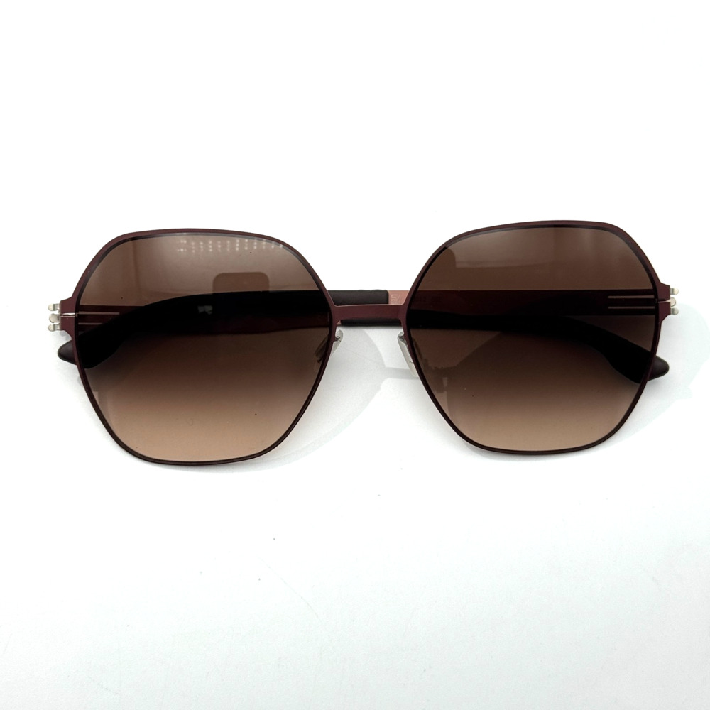 ic! Berlin Sunglasses Jacy C. IC0012 68E Milleniplum Butterfly Frame Brown Lens